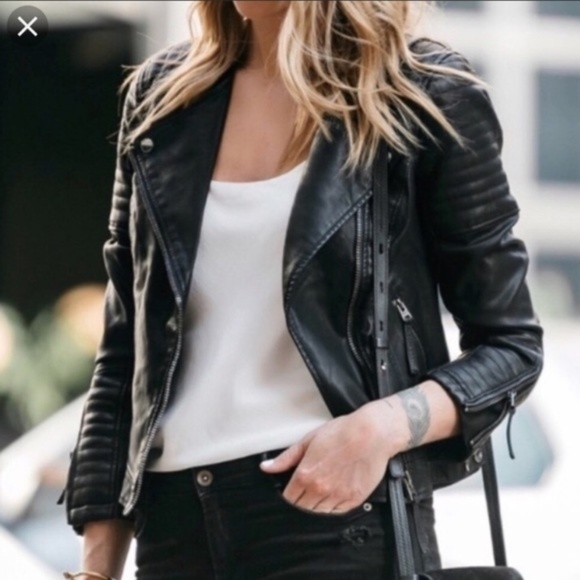 Topshop Jackets & Blazers - Topshop Copenhagen Vegan Faux Leather Biker Jacket